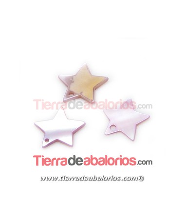 Nacar Estrella Colgante 13x12mm Lila