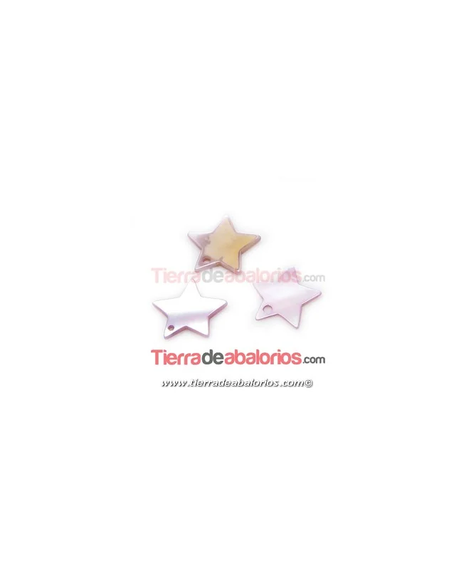 Nacar Estrella Colgante 13x12mm Lila