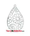 Nacar Colgante con Flores 38x23mm Grosor 1,8mm