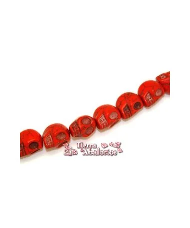 Calavera Howlita 20x14mm Agujero 1,6mm, Roja Calavera Howlita 20x14mm Agujero 1,6mm, Roja