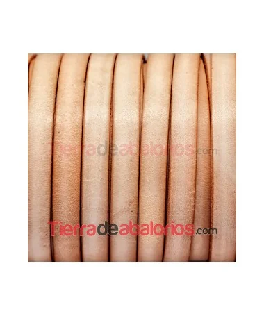 Cuero Plano Vaquetilla 10x2mm, Naranja Pastel