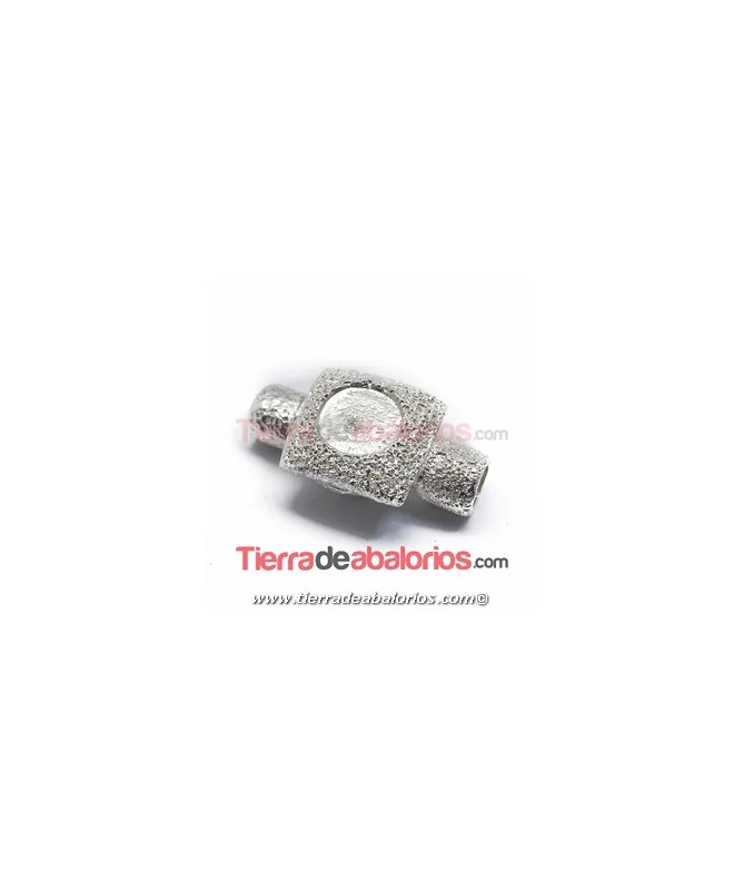 Cierre con Imán Rugoso para Cabujón de 10mm, Plateado