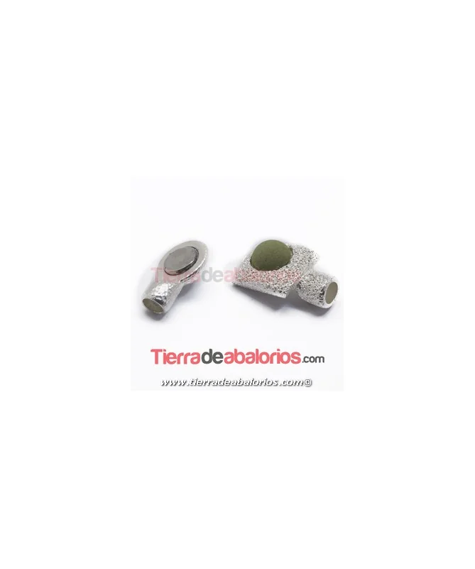 Cierre con Imán Rugoso para Cabujón de 10mm, Plateado