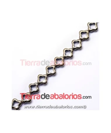 Hematite Pasador Hueco 12mm Agujero 1,5mm Ocre Metalizado