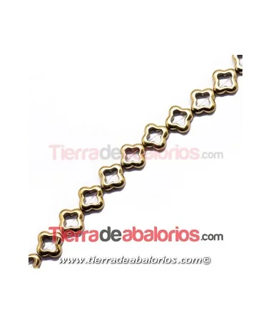 Hematite Pasador Hueco 12mm Agujero 1,5mm Dorado Metalizado