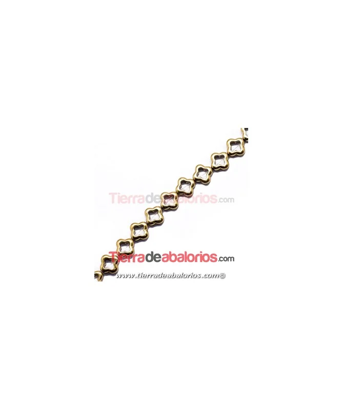 Hematite Pasador Hueco 12mm Agujero 1,5mm Dorado Metalizado