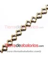 Hematite Pasador Hueco 12mm Agujero 1,5mm Dorado Metalizado