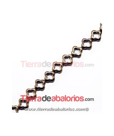 Hematite Pasador Hueco 12mm Agujero 1,5mm Cobre Metalizado