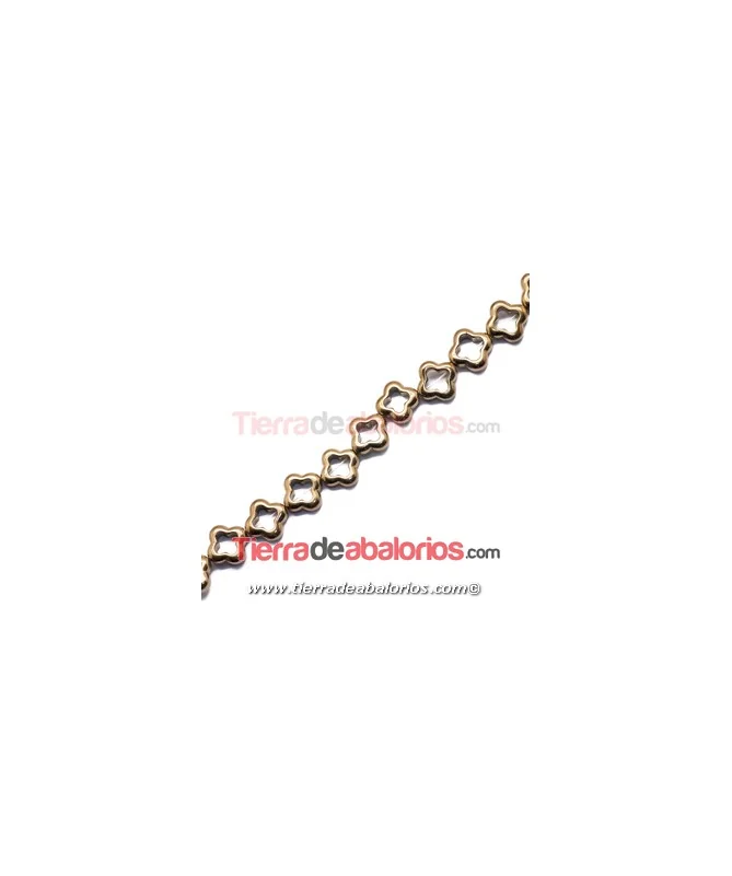 Hematite Pasador Hueco 12mm Agujero 1,5mm Oro Viejo Met.