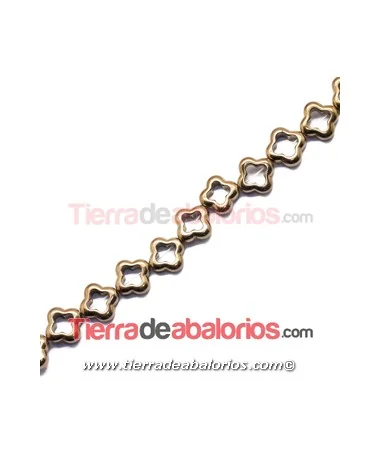 Hematite Pasador Hueco 12mm Agujero 1,5mm Oro Viejo Met.