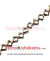 Hematite Pasador Hueco 12mm Agujero 1,5mm Oro Viejo Met.