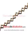 Hematite Pasador Hueco 12mm Agujero 1,5mm Oro Viejo Met.