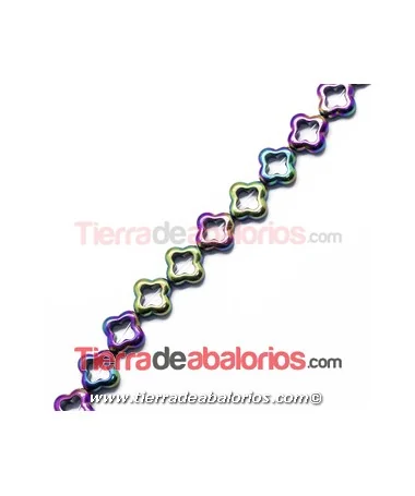 Hematite Pasador Hueco 12mm Agujero 1,5mm Multicolor Met.