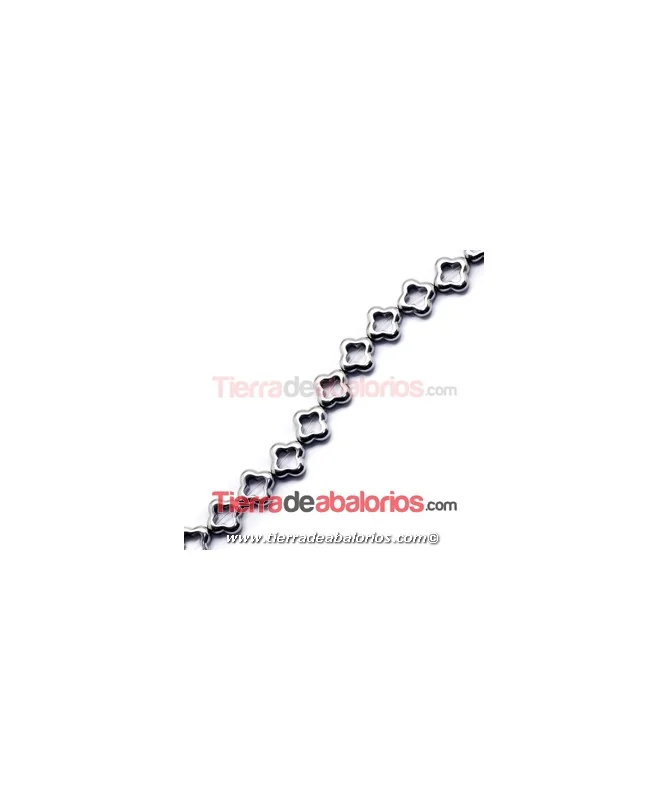 Hematite Pasador Hueco 12mm Agujero 1,5mm Plata Metalizado