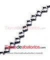 Hematite Pasador Hueco 12mm Agujero 1,5mm Plata Metalizado