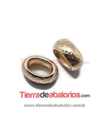 Entrepieza para Cierre 14x11mm Agujero 8x5mm Dorado Rugoso