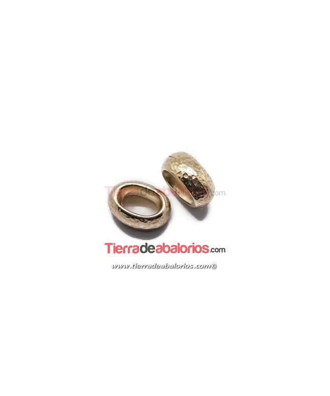 Entrepieza para Cierre 14x11mm Agujero 8x5mm Dorado Rugoso