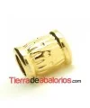 Barril 10x9mm Agujero 5mm Dorado
