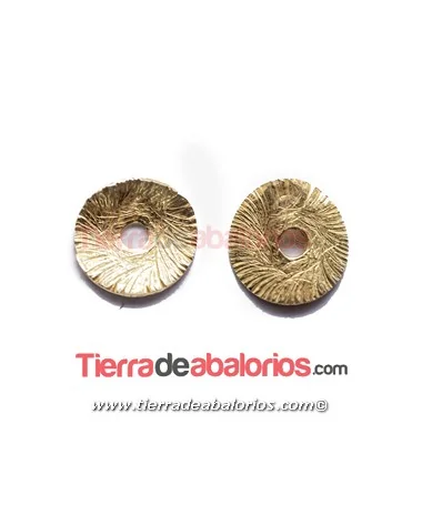 Moneda Curvada 8mm, Agujero centro 1,3mm Plata Matizada Oro Moneda Curvada 8mm, Agujero centro 1,3mm Plata Matizada Oro