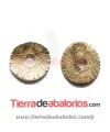 Moneda Curvada 8mm, Agujero centro 1,3mm Plata Matizada Oro
