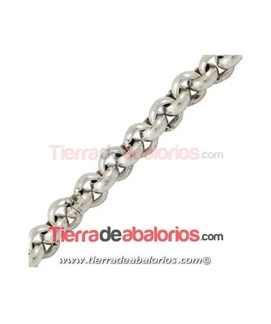 Cadena Eslabón Rulot 7mm Baño de Plata (20cm) Cadena Eslabón Rulot 7mm Baño de Plata (20cm)
