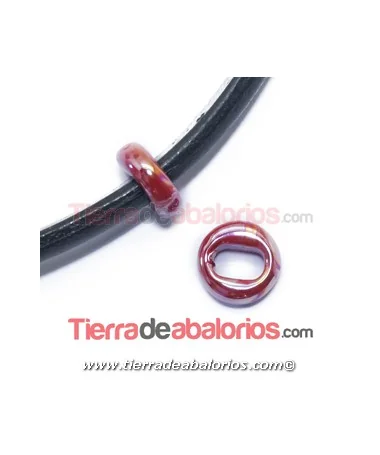 Cerámica Aro 18mm Agujero 10x7mm Rojo