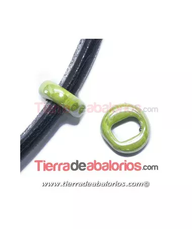 Cerámica Aro 18mm Agujero 10x7mm Verde Oliva Cerámica Aro 18mm Agujero 10x7mm Verde Oliva