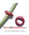 Cerámica Aro 18mm Agujero 10x7mm Rojo Carmín