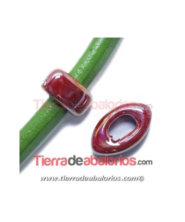 Cerámica Eye 26x16x10mm Agujero 11x7mm Rojo
