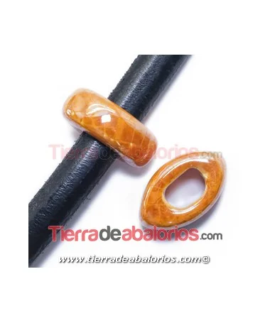 Cerámica Eye 26x16x10mm Agujero 11x7mm Naranja