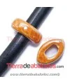 Cerámica Eye 26x16x10mm Agujero 11x7mm Naranja