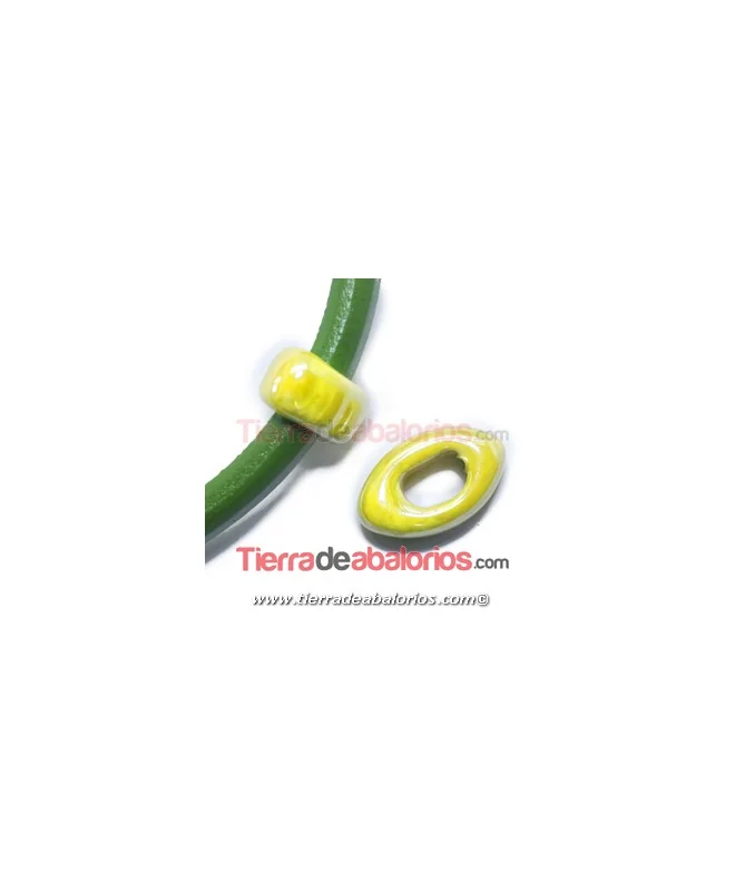 Cerámica Eye 26x16x10mm Agujero 11x7mm Amarillo