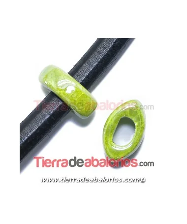 Cerámica Eye 26x16x10mm Agujero 11x7mm Verde Oliva