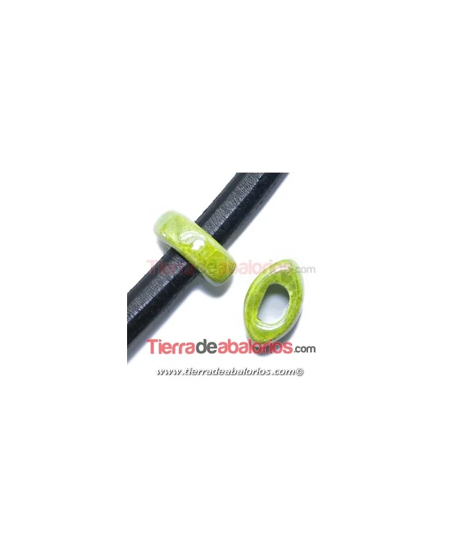 Cerámica Eye 26x16x10mm Agujero 11x7mm Verde Oliva