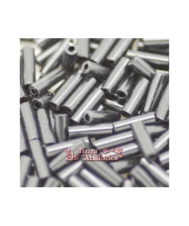 Canutillo 7x2mm Agujero 0,6mm, Hematite