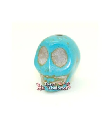 Calavera Howlita 12x9mm Agujero 1mm Turquesa