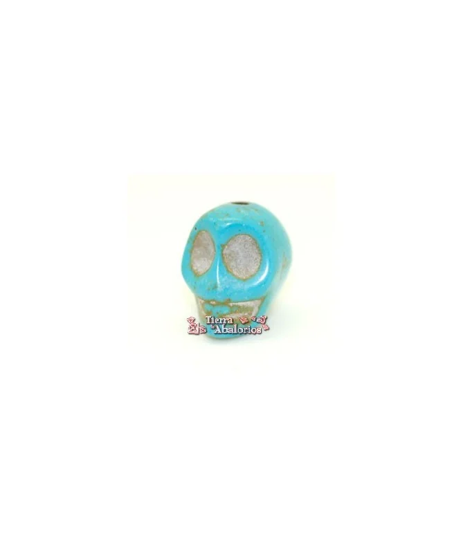 Calavera Howlita 12x9mm Agujero 1mm Turquesa Calavera Howlita 12x9mm Agujero 1mm Turquesa