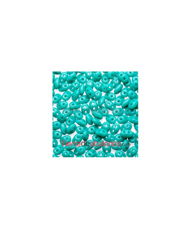 Superduo 2,5x5mm Opaque Turquoise Green Mate