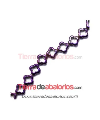Hematite Pasador Hueco 12mm Agujero 1,5mm Morado Met.