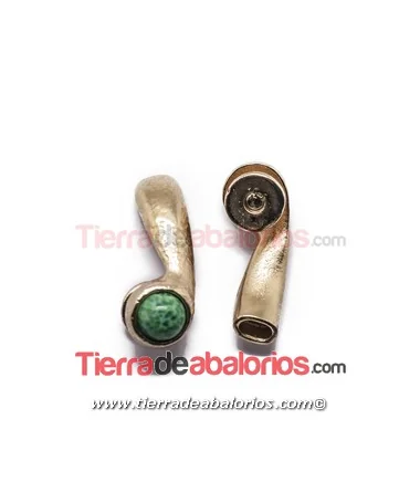 Cierre de Pulsera para Cabujón de 12mm, Agujero 8x4mm, Dorado Rugoso
