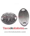 Entrepieza Oval Curvada 35x23mm Días Nublados... Plateada