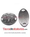 Entrepieza Oval Curvada 35x23mm Días Nublados... Plateada