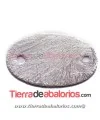 Conector Oval 20x12mm para Grabar, Plata de Ley Rayada