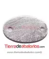 Conector Oval 20x12mm para Grabar, Plata de Ley Rayada