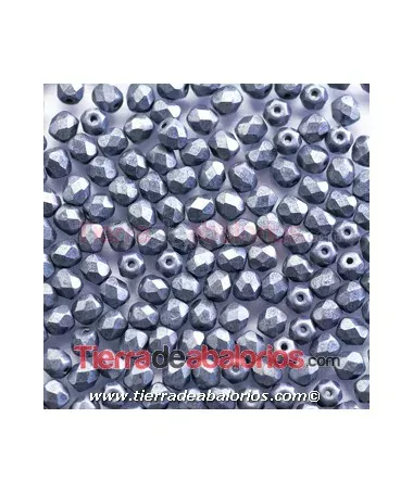 Facetada 4mm Jet Hematite Mate