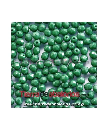 Facetada 4mm Opaque Green Turquoise Dark