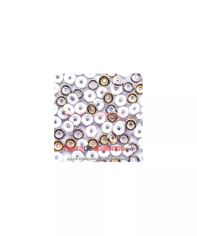 Whell Beads 6mm White Capri Gold (5grs)