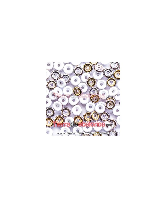 Whell Beads 6mm White Capri Gold (5grs)