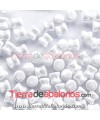 Pellet Diabolo Beads 4x6mm Chalk White AB Luster (50 uds)
