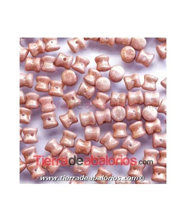 Pellet Diabolo Beads 4x6mm Orange Bronze Luster (50 uds)